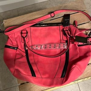 Nicole miller purse, orchid, snake skin lined, NWT